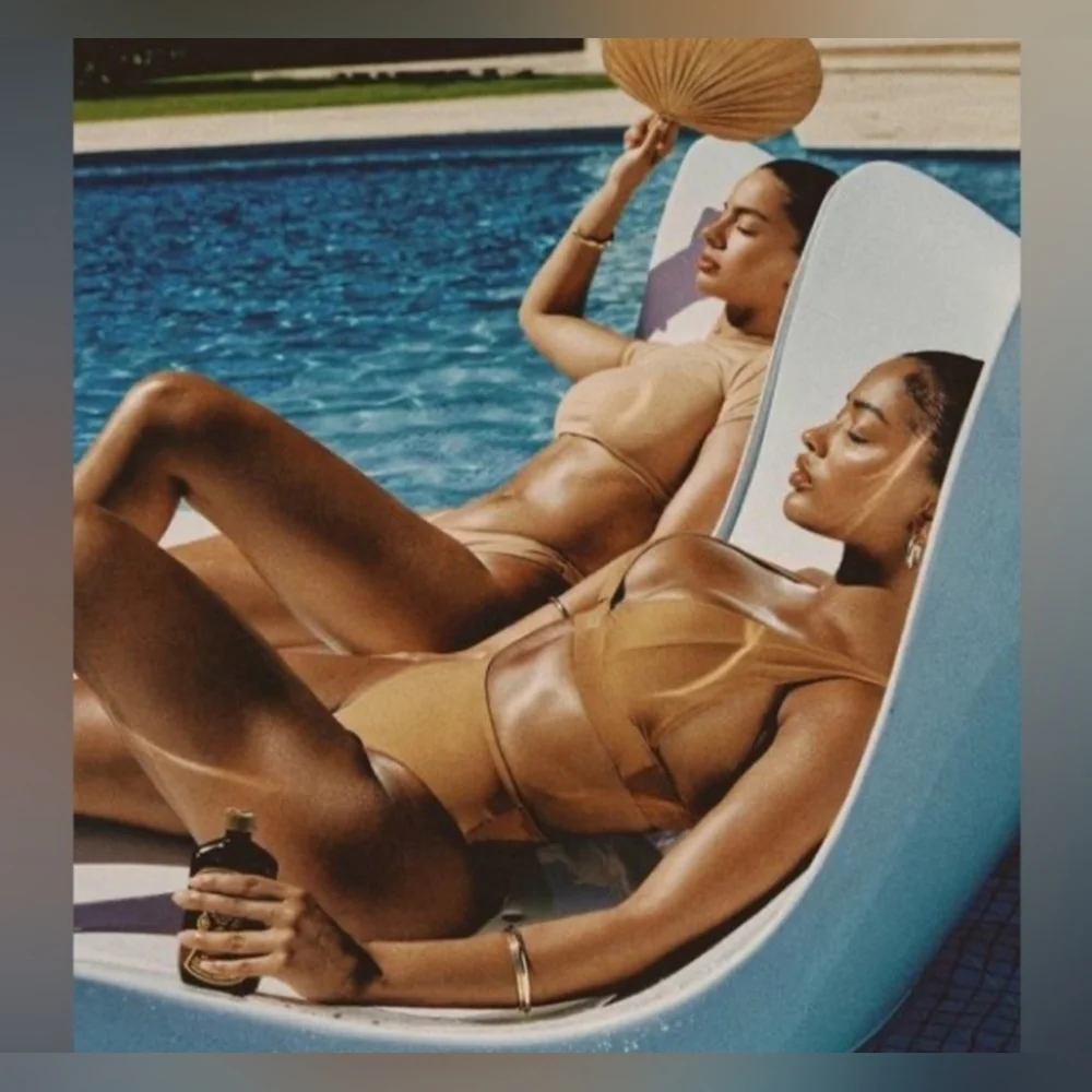 SKIMS Ochre Plunge Bikini Top
